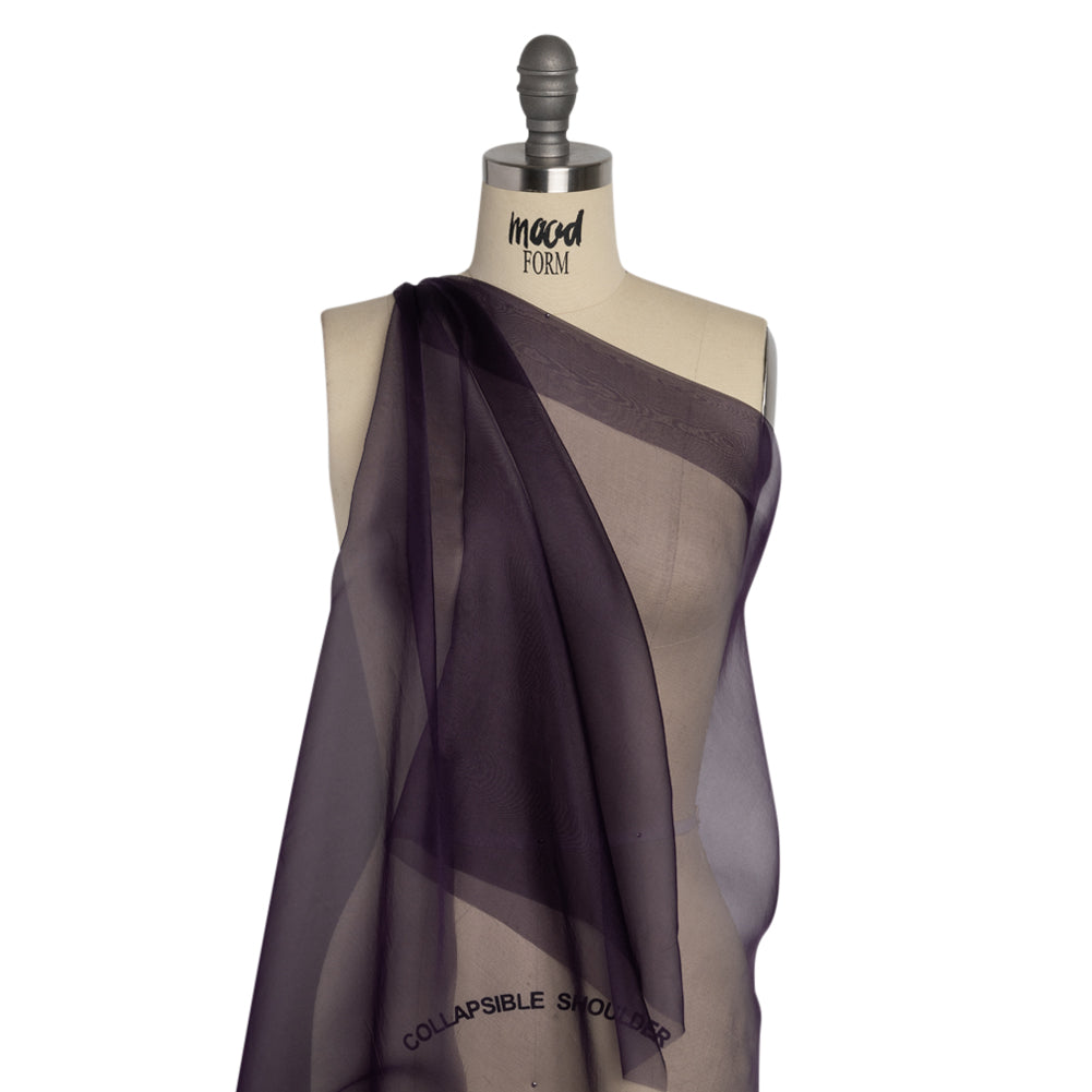 Famous Australian Designer Eggplant Lightweight Silk Organza Drape Famous Australian Designer Eggplant Lightweight Silk Organza Drape