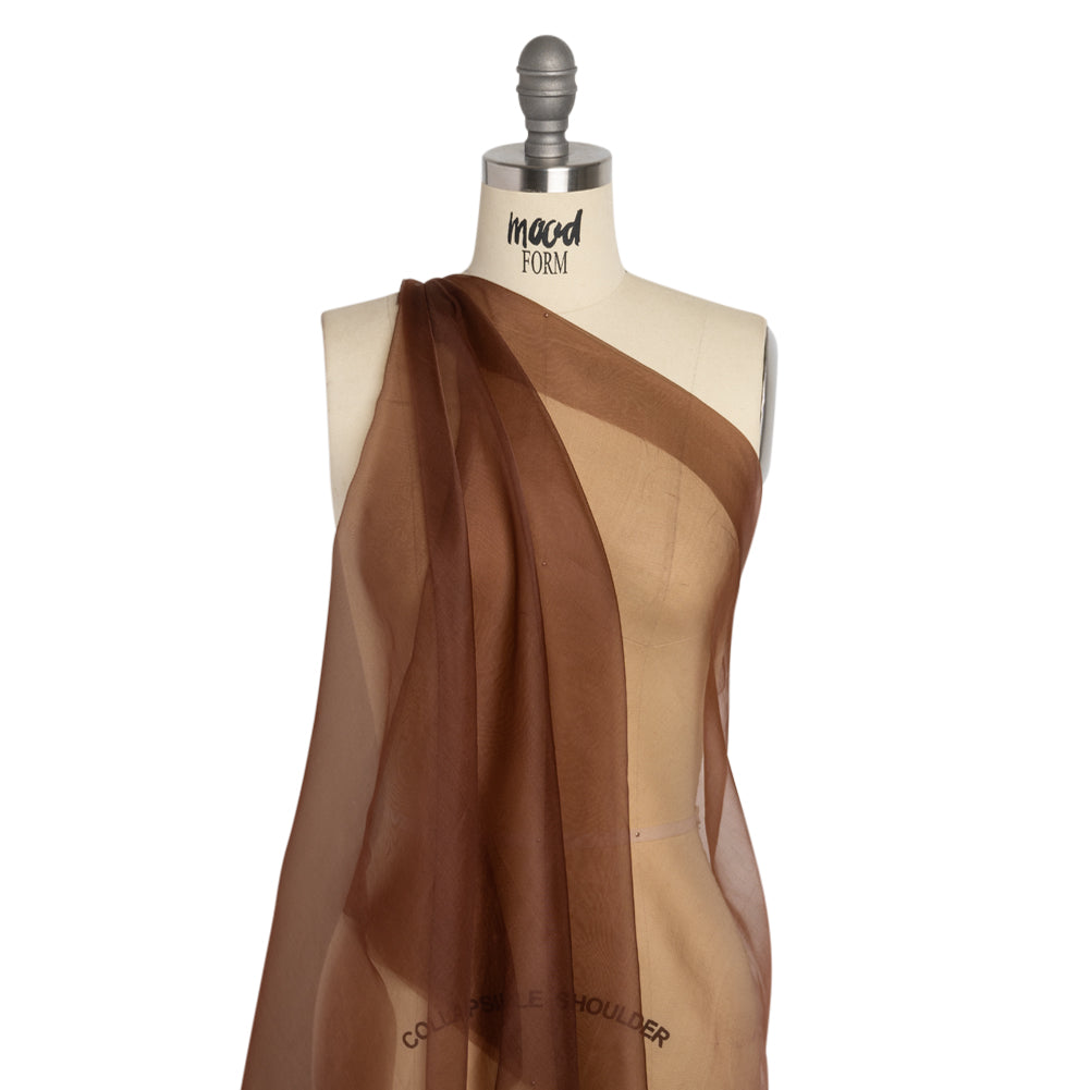 Famous Australian Designer Chocolate Lightweight Silk Organza Drape Famous Australian Designer Chocolate Lightweight Silk Organza Drape
