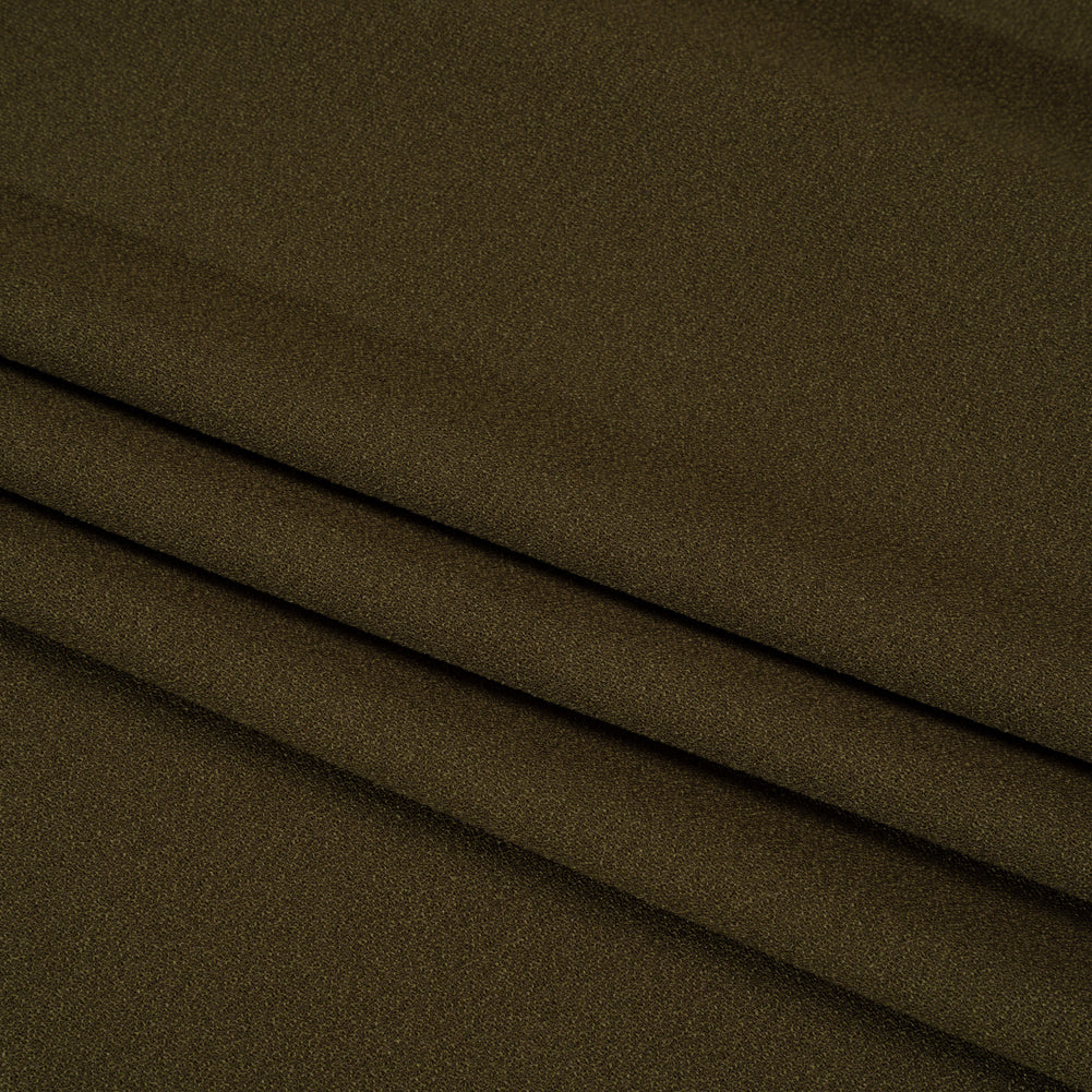 Famous Australian Designer Olive Green Stretch Polyester Crepe Folded Famous Australian Designer Olive Green Stretch Polyester Crepe Folded
