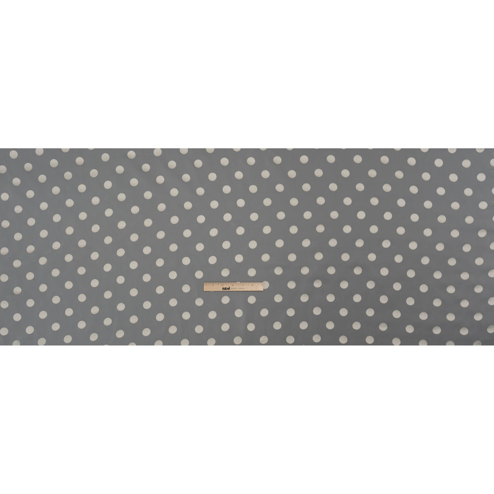 Famous Australian Designer Cream Burnout Satin Polka Dot Polyester and Viscose Chiffon Full Famous Australian Designer Cream Burnout Satin Polka Dot Polyester and Viscose Chiffon Full