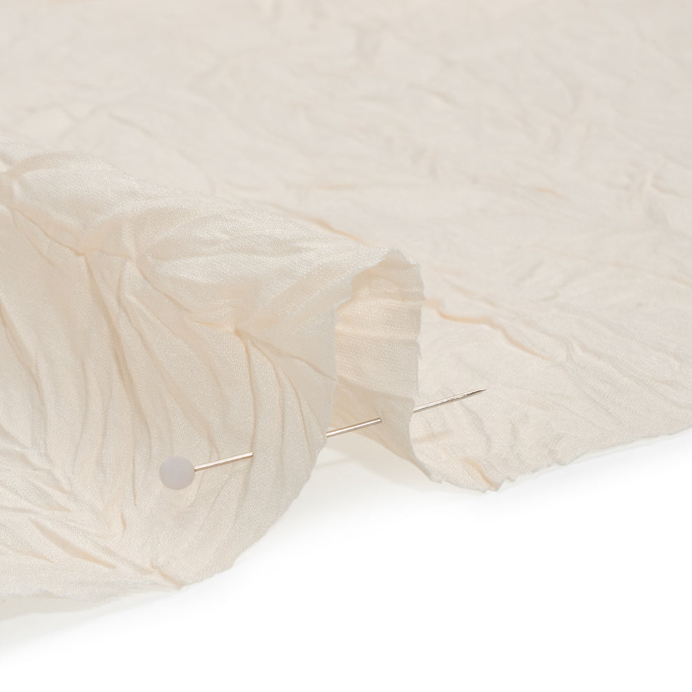 Famous Australian Designer Cream Crushed Ramie and Polyester Woven Detail Famous Australian Designer Cream Crushed Ramie and Polyester Woven Detail