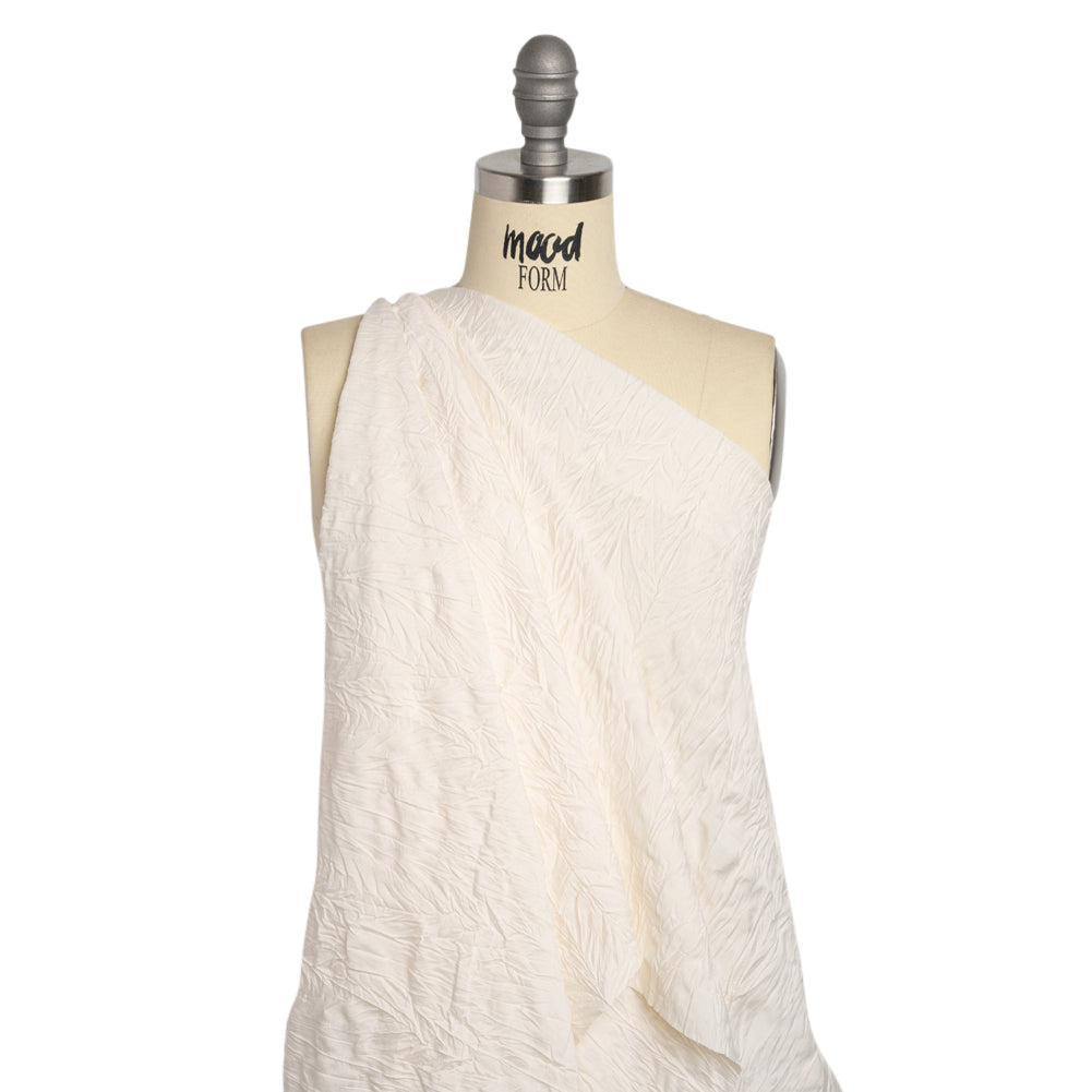 Famous Australian Designer Cream Crushed Ramie and Polyester Woven Drape Famous Australian Designer Cream Crushed Ramie and Polyester Woven Drape