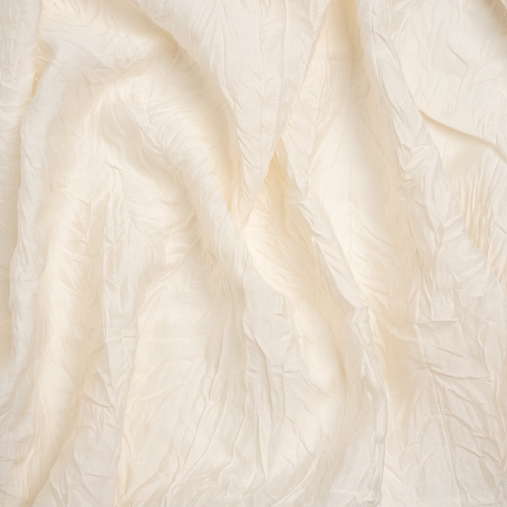 Famous Australian Designer Cream Crushed Ramie and Polyester Woven Famous Australian Designer Cream Crushed Ramie and Polyester Woven