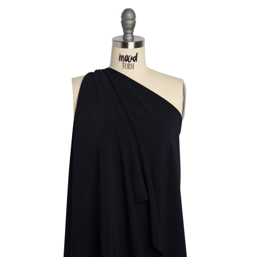 Famous Australian Designer Midnight Navy Stretch Polyester Woven Drape Famous Australian Designer Midnight Navy Stretch Polyester Woven Drape