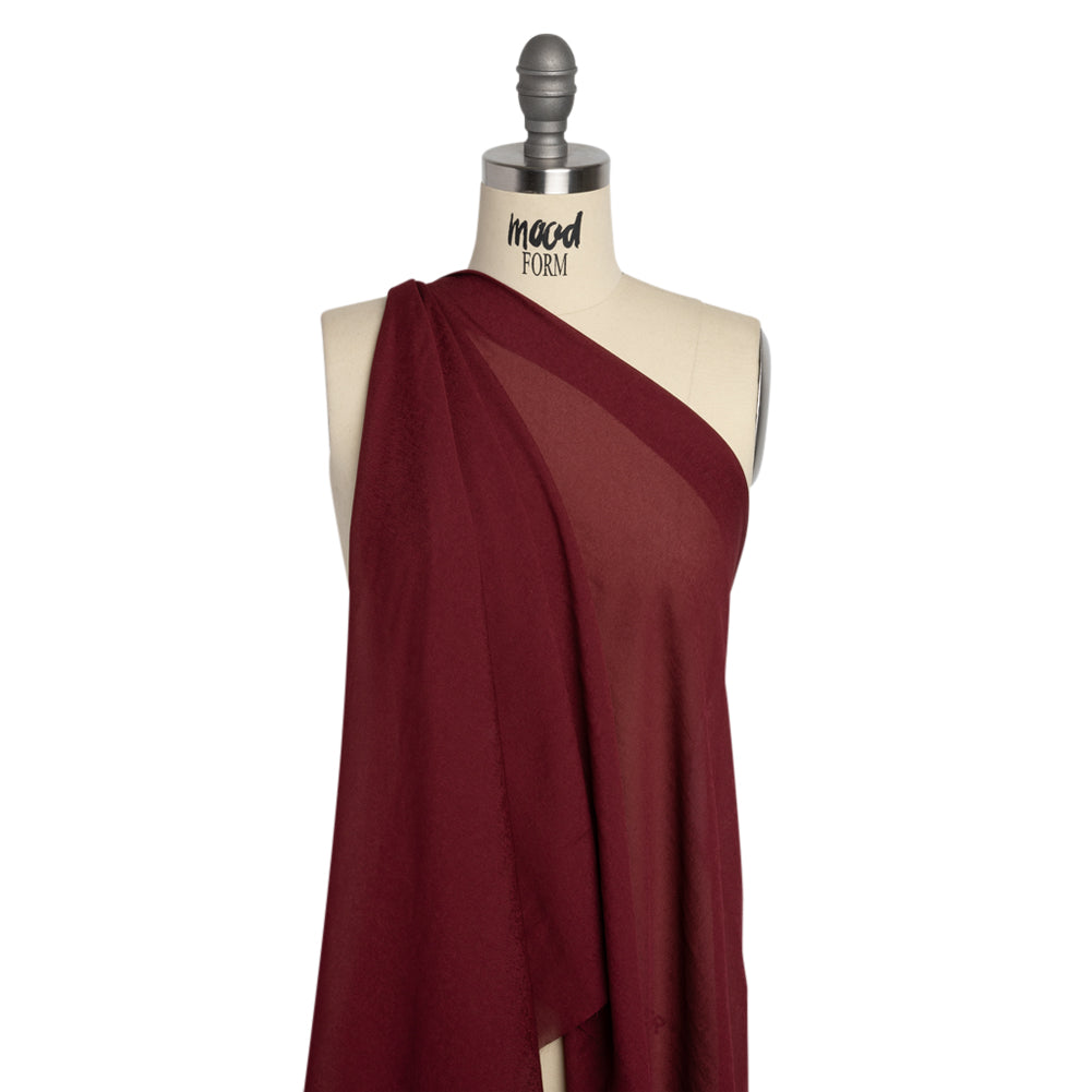 Famous Australian Designer Wine Viscose Georgette Drape Famous Australian Designer Wine Viscose Georgette Drape