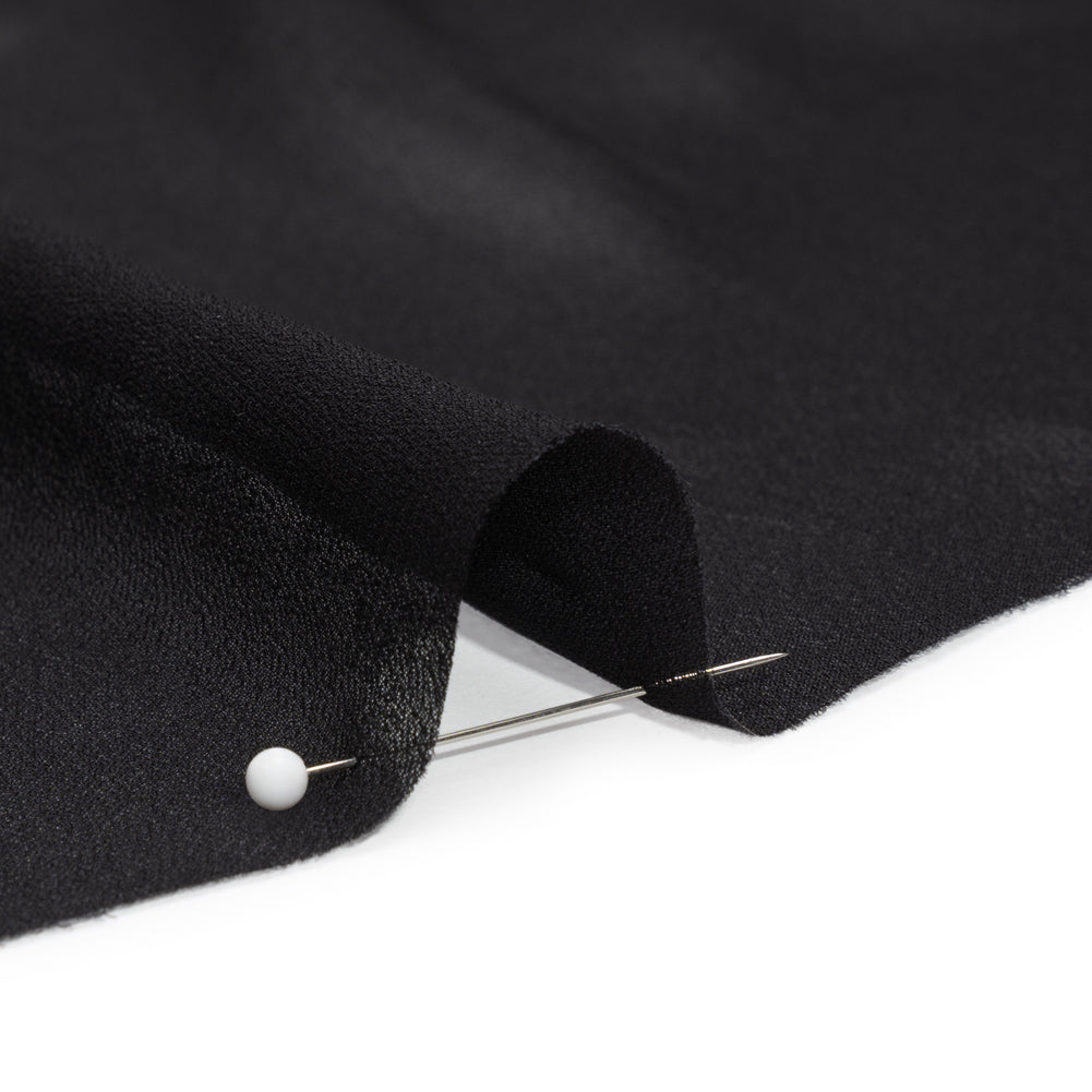 Famous Australian Designer Black Viscose Georgette Detail Famous Australian Designer Black Viscose Georgette Detail