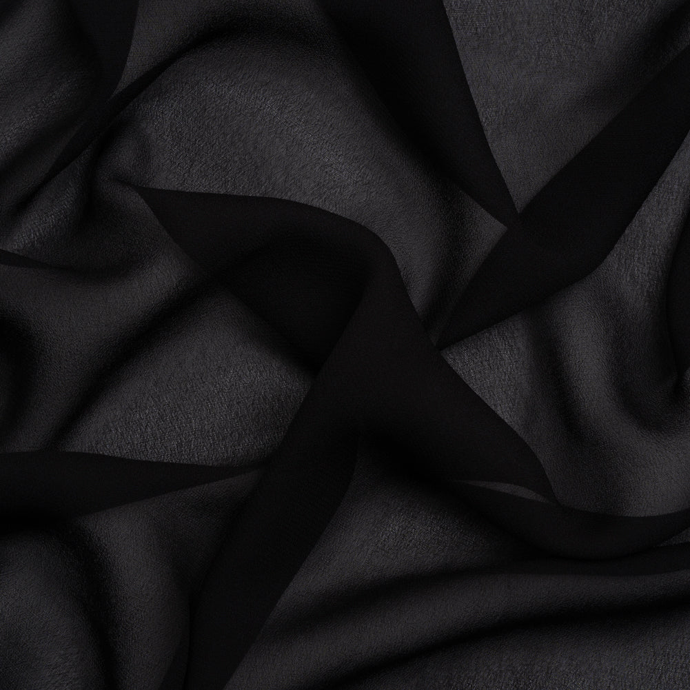 Famous Australian Designer Black Viscose Georgette Famous Australian Designer Black Viscose Georgette