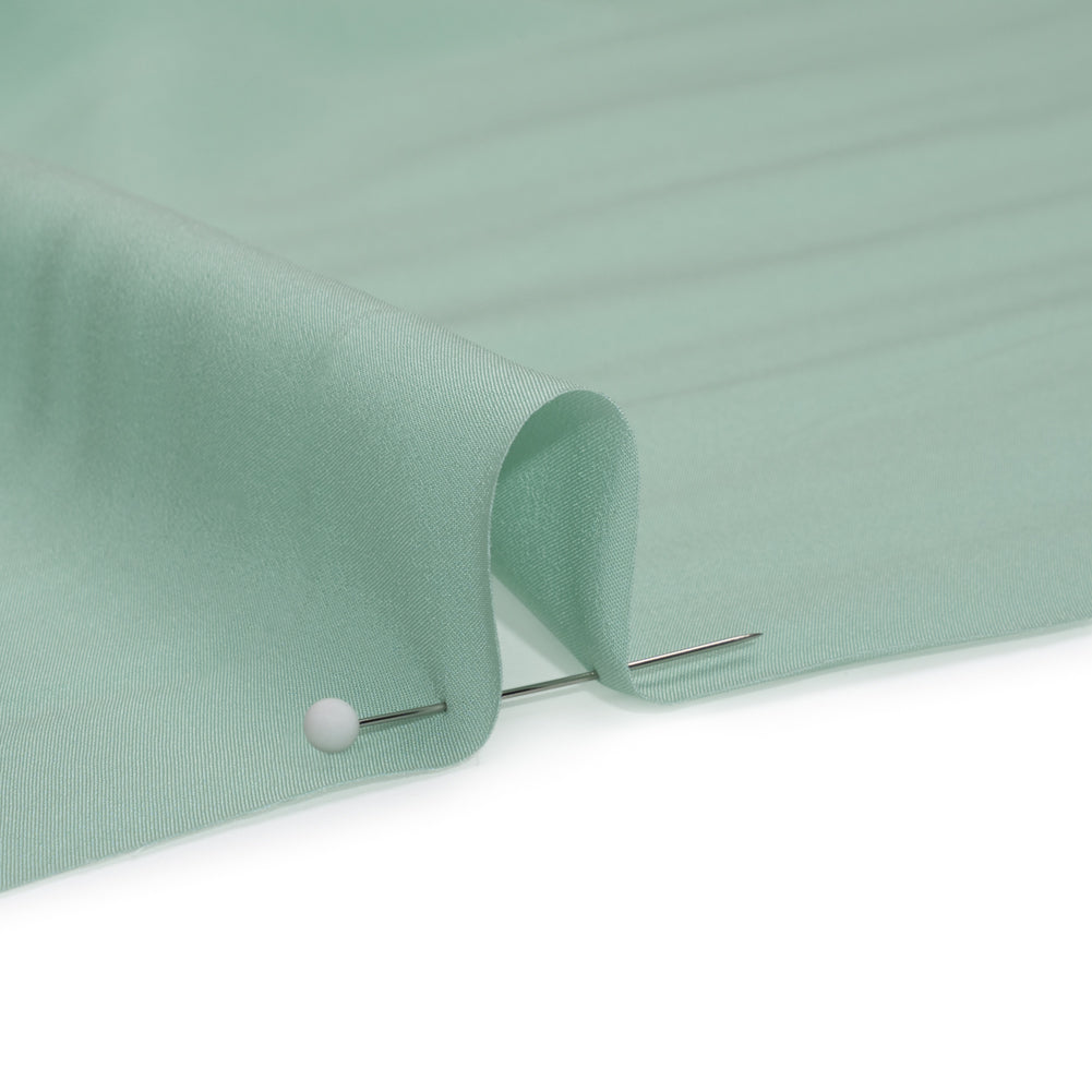 Famous Australian Designer Celadon Viscose Crepe de Chine Detail Famous Australian Designer Celadon Viscose Crepe de Chine Detail