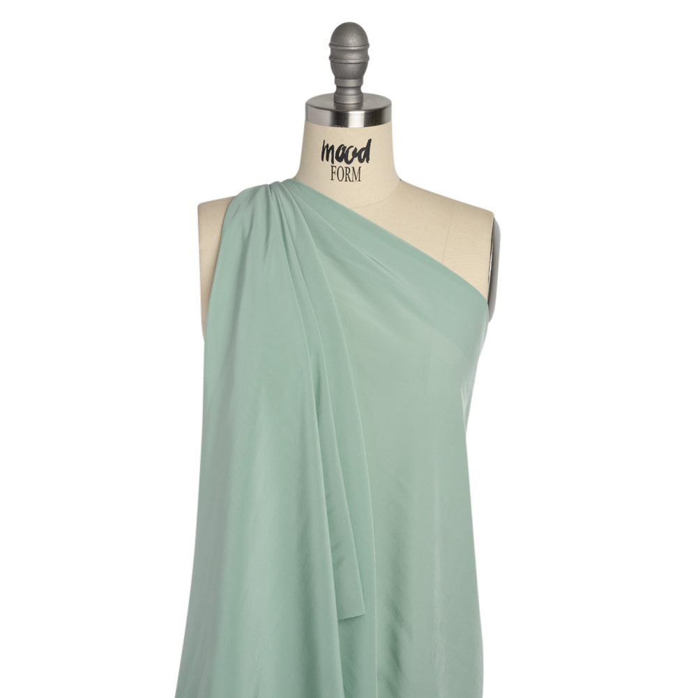 Famous Australian Designer Celadon Viscose Crepe de Chine Drape Famous Australian Designer Celadon Viscose Crepe de Chine Drape