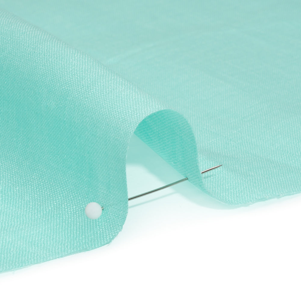 Famous Australian Designer Robin's Egg Blue Lightweight Linen Woven Detail Famous Australian Designer Robin's Egg Blue Lightweight Linen Woven Detail