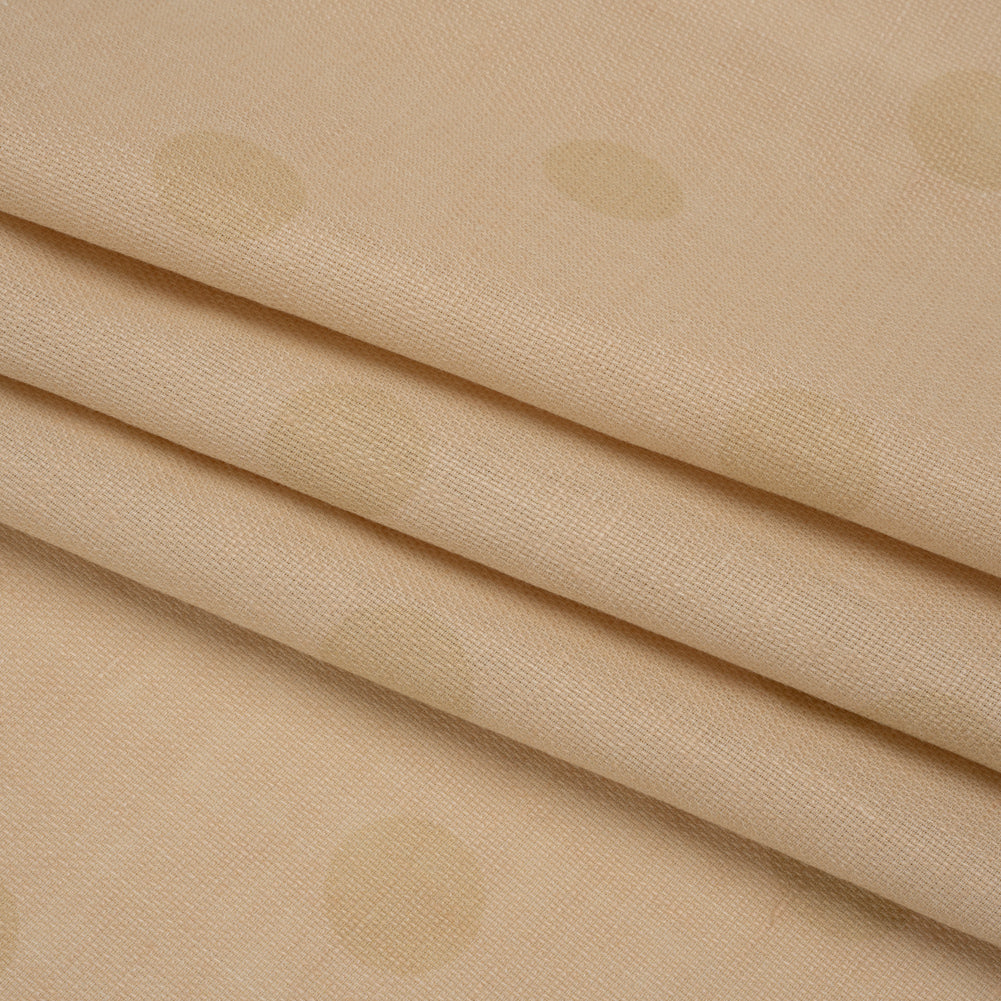 Famous Australian Designer Ecru and Beige Polka Dot Basketweave Linen and Cotton Suiting Folded Famous Australian Designer Ecru and Beige Polka Dot Basketweave Linen and Cotton Suiting Folded