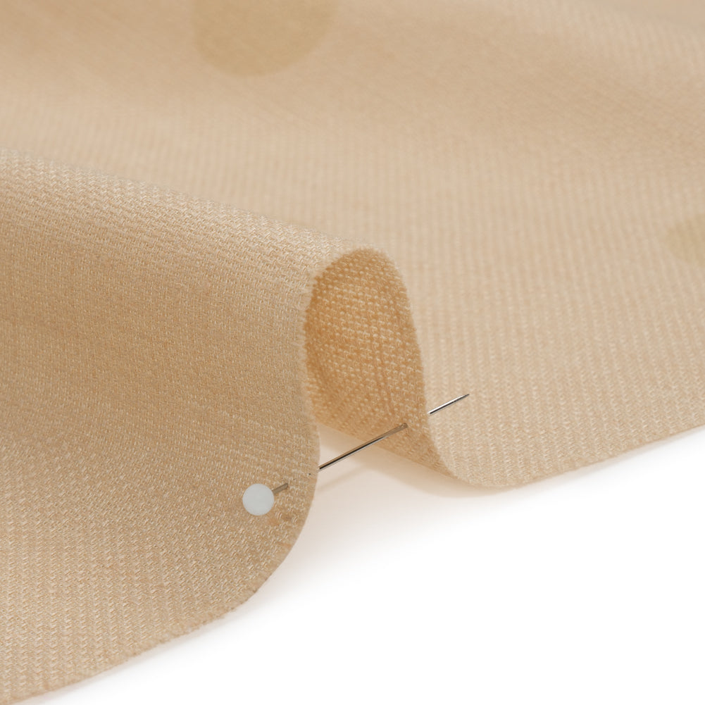 Famous Australian Designer Ecru and Beige Polka Dot Basketweave Linen and Cotton Suiting Detail Famous Australian Designer Ecru and Beige Polka Dot Basketweave Linen and Cotton Suiting Detail