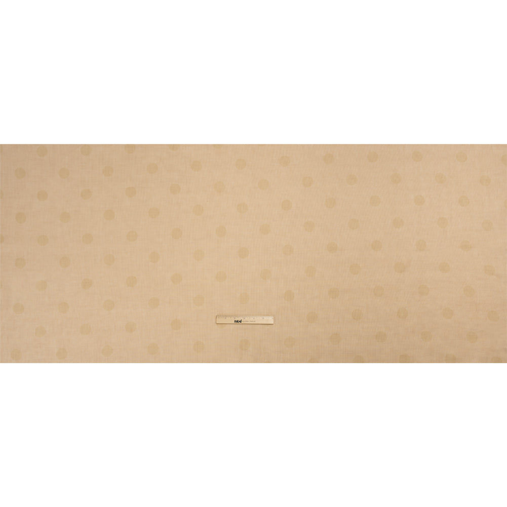 Famous Australian Designer Ecru and Beige Polka Dot Basketweave Linen and Cotton Suiting Full Famous Australian Designer Ecru and Beige Polka Dot Basketweave Linen and Cotton Suiting Full