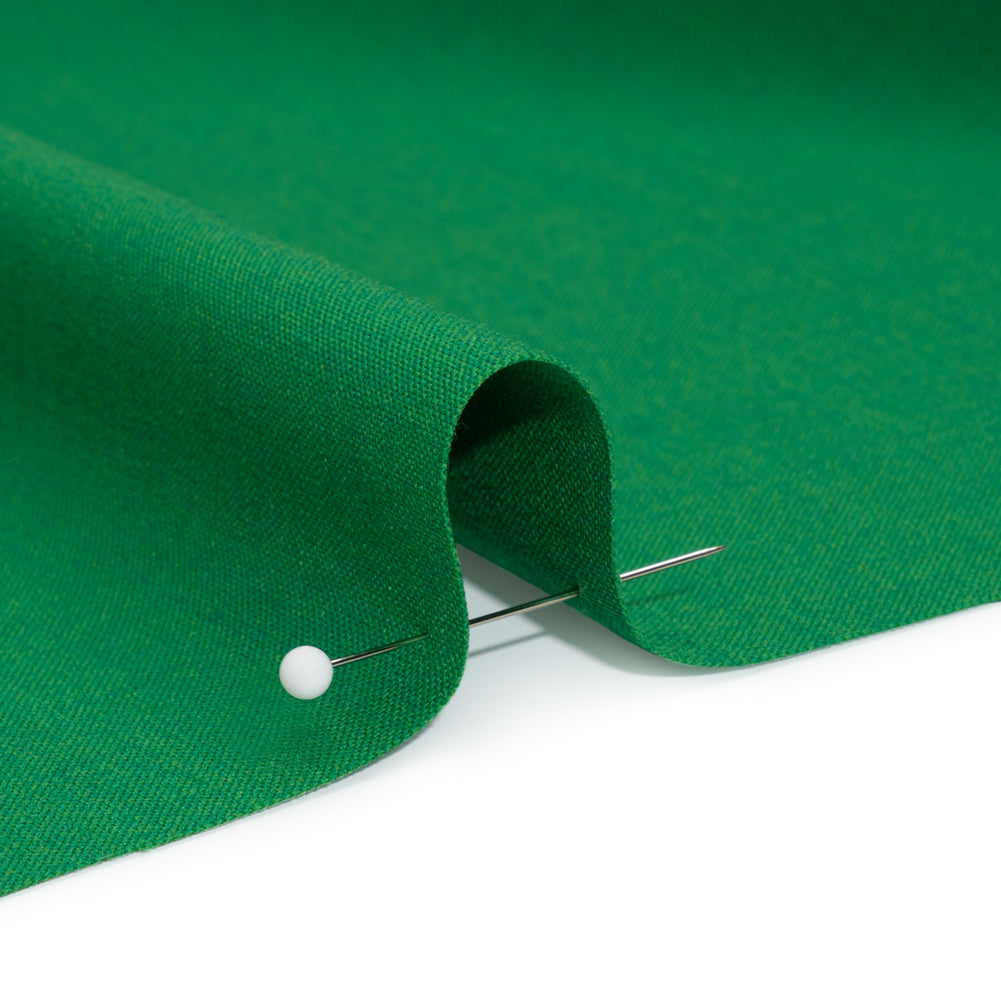 Famous Australian Designer Green Stretch Wool and Polyester Suiting Detail Famous Australian Designer Green Stretch Wool and Polyester Suiting Detail