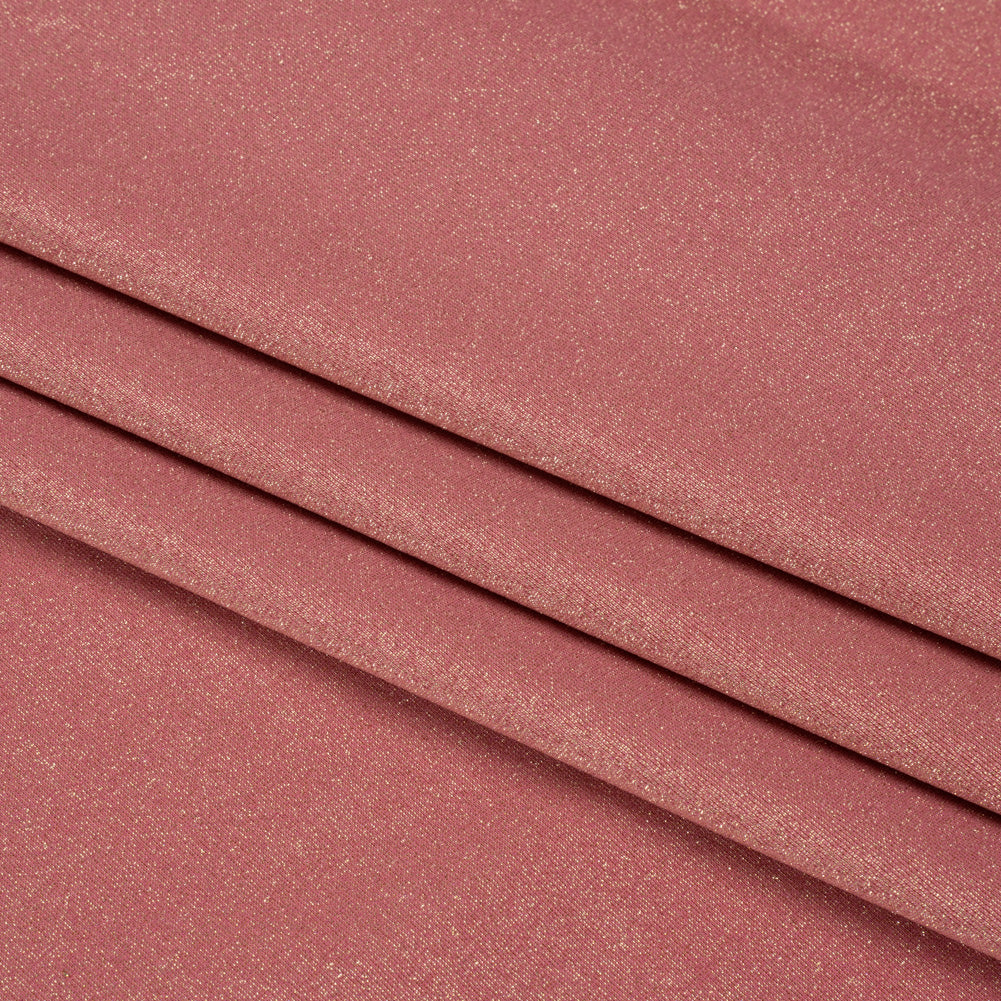 Famous Australian Designer Rose and Metallic Gold Stretch Polyamide and Polyester Tricot Folded Famous Australian Designer Rose and Metallic Gold Stretch Polyamide and Polyester Tricot Folded