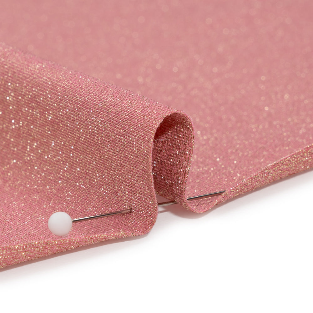 Famous Australian Designer Rose and Metallic Gold Stretch Polyamide and Polyester Tricot Detail Famous Australian Designer Rose and Metallic Gold Stretch Polyamide and Polyester Tricot Detail