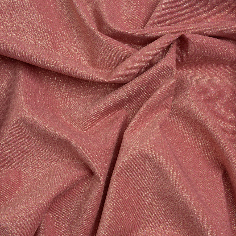 Famous Australian Designer Rose and Metallic Gold Stretch Polyamide and Polyester Tricot Famous Australian Designer Rose and Metallic Gold Stretch Polyamide and Polyester Tricot