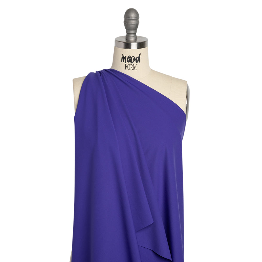 Famous Australian Designer Blue Stretch Polyamide Interlock Knit Drape Famous Australian Designer Blue Stretch Polyamide Interlock Knit Drape