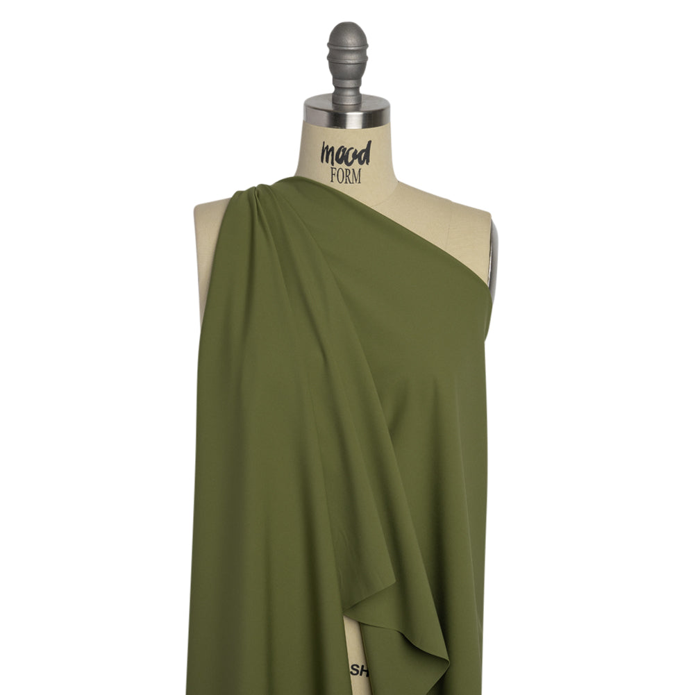 Famous Australian Designer Chive Stretch Polyamide Interlock Knit Drape Famous Australian Designer Chive Stretch Polyamide Interlock Knit Drape