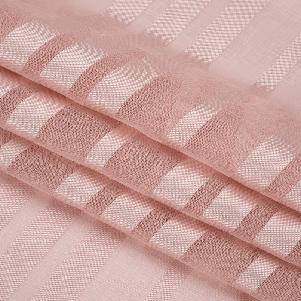 Famous Australian Designer Dusty Rose Striped Polyester Burnout Woven Folded Famous Australian Designer Dusty Rose Striped Polyester Burnout Woven Folded