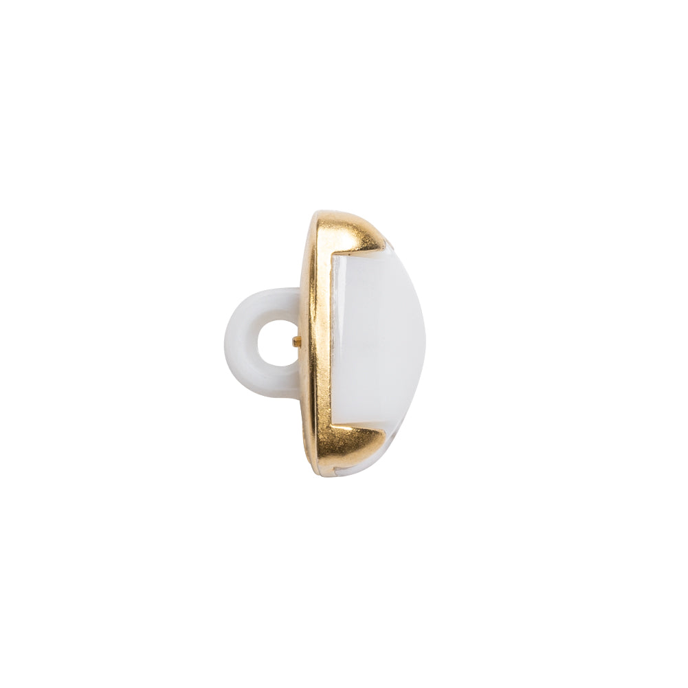 Square Plastic Shank Back Button - White and Metallic Gold Faux Stone - 24L/15mm Folded Square Plastic Shank Back Button - White and Metallic Gold Faux Stone - 24L/15mm Folded