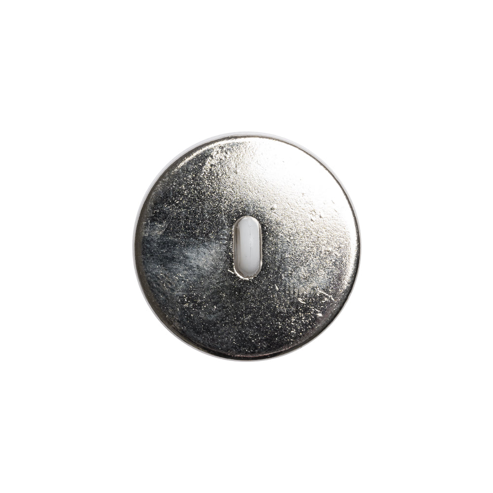 Domed Plastic Shank Back Button - White and Metallic Silver Faceted - 32L/20mm Detail Domed Plastic Shank Back Button - White and Metallic Silver Faceted - 32L/20mm Detail