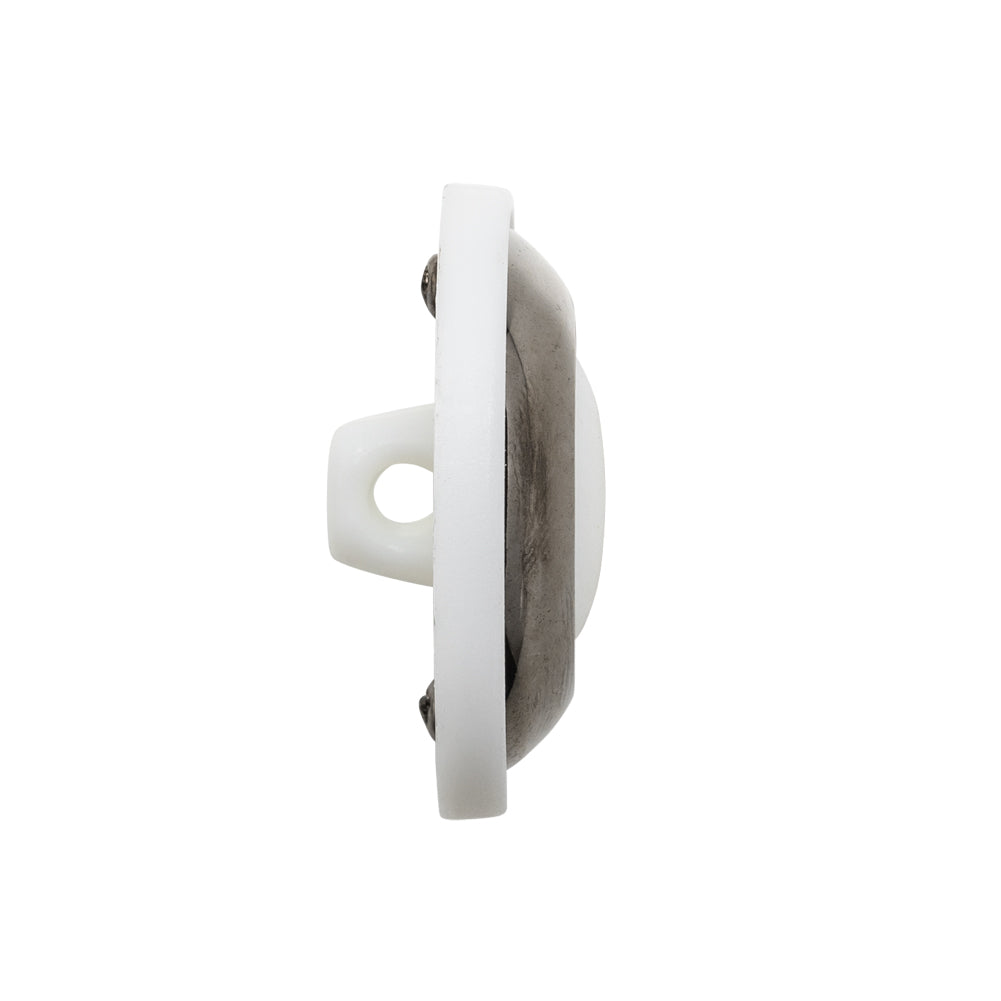 2-Piece Plastic Shank Back Button - White and Gunmetal - 40L/25.5mm Folded 2-Piece Plastic Shank Back Button - White and Gunmetal - 40L/25.5mm Folded