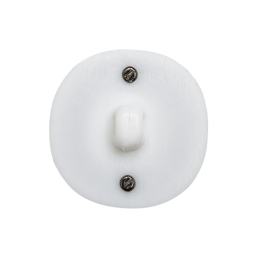 2-Piece Plastic Shank Back Button - White and Gunmetal - 40L/25.5mm Detail 2-Piece Plastic Shank Back Button - White and Gunmetal - 40L/25.5mm Detail