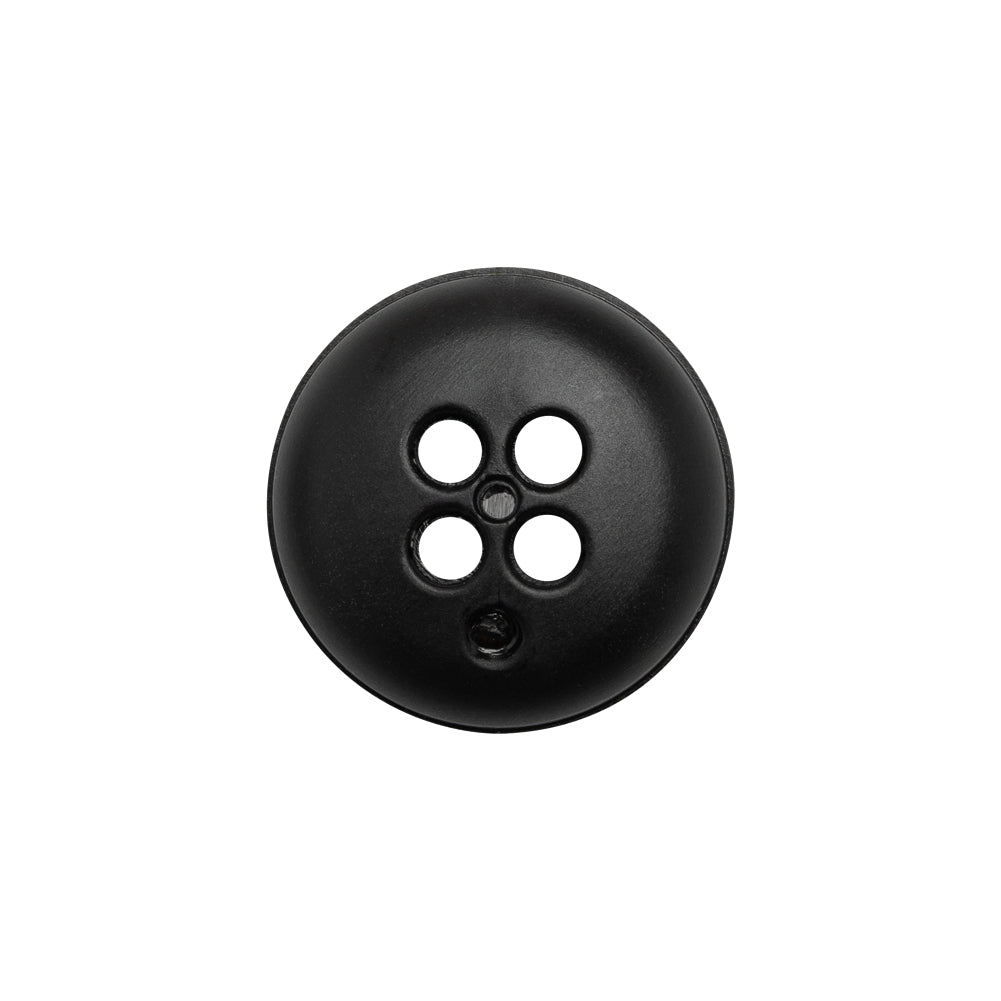 Plastic 4 Hole Button - Ribbed Black Bowl Shaped - 32L/20mm Detail Plastic 4 Hole Button - Ribbed Black Bowl Shaped - 32L/20mm Detail