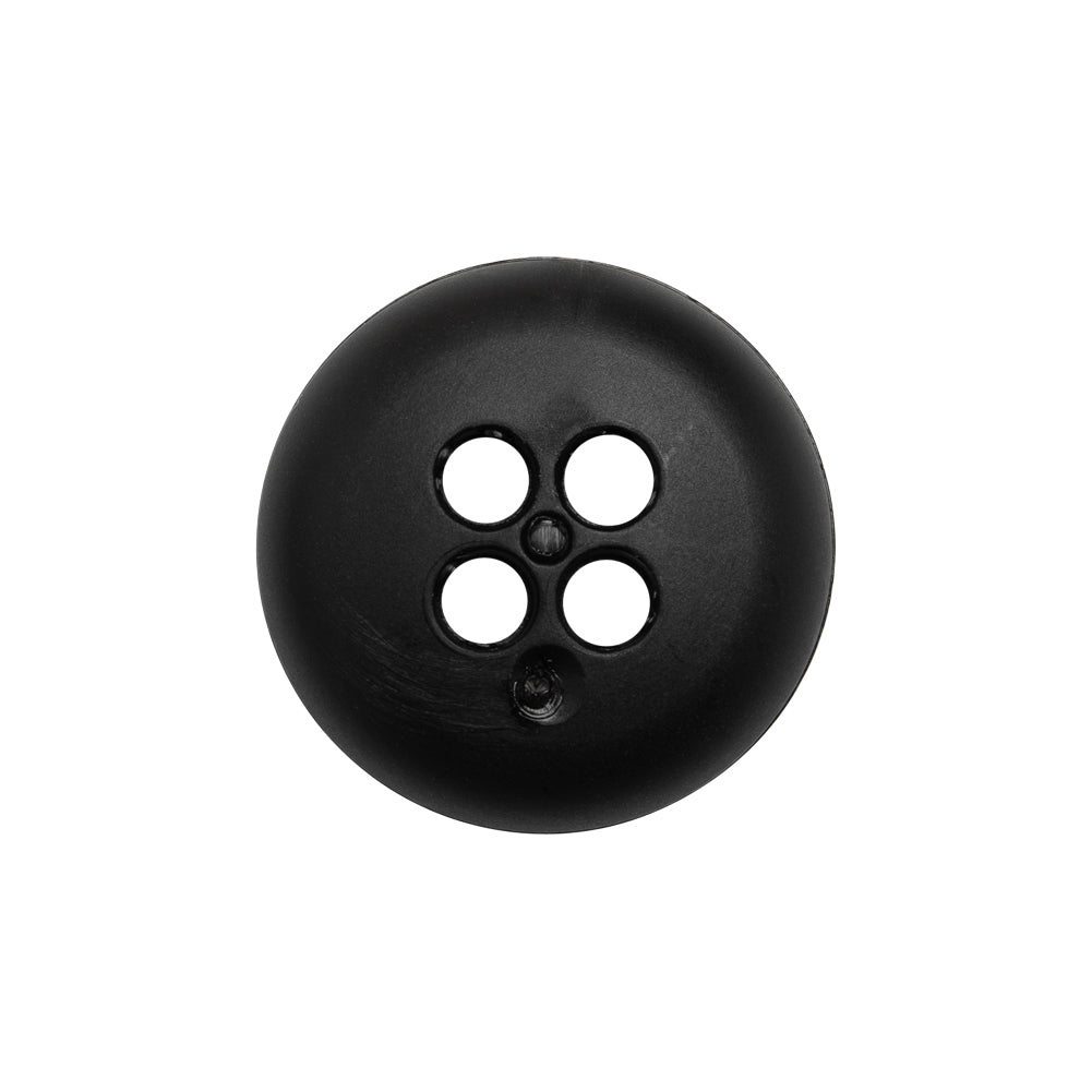 Plastic 4 Hole Button - Ribbed Black Bowl Shaped - 36L/23mm - Detail Plastic 4 Hole Button - Ribbed Black Bowl Shaped - 36L/23mm - Detail