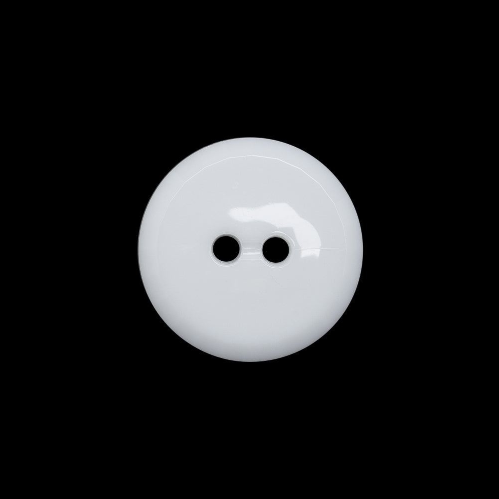 Flat Plastic 2-Hole Button - White Faceted Rim - 30L/19mm Flat Plastic 2-Hole Button - White Faceted Rim - 30L/19mm