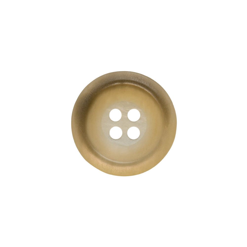 Rolled Rim 4-Hole Plastic Button - Beige and Taupe Iridescent - 28L/18mm Rolled Rim 4-Hole Plastic Button - Beige and Taupe Iridescent - 28L/18mm