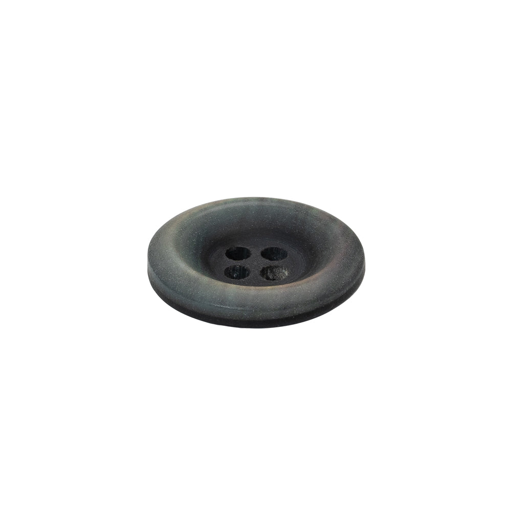 Rolled Rim 4-Hole Plastic Button - Silver and Gray Iridescent - 28L/18mm