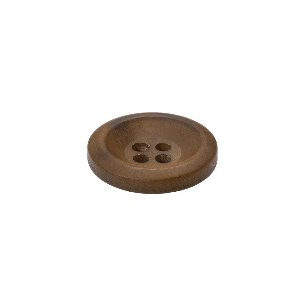 Rolled Rim 4-Hole Plastic Button - Brown Iridescent - 28L/18mm Rolled Rim 4-Hole Plastic Button - Brown Iridescent - 28L/18mm
