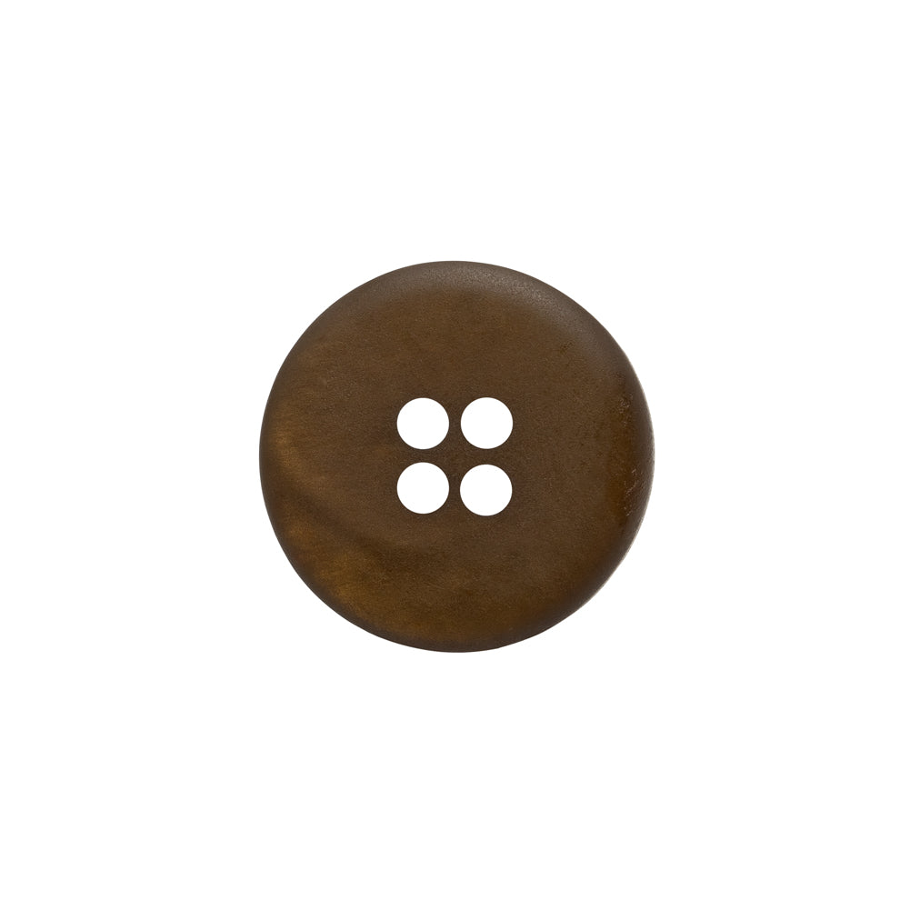 Rolled Rim 4-Hole Plastic Button - Brown Iridescent - 28L/18mm Rolled Rim 4-Hole Plastic Button - Brown Iridescent - 28L/18mm