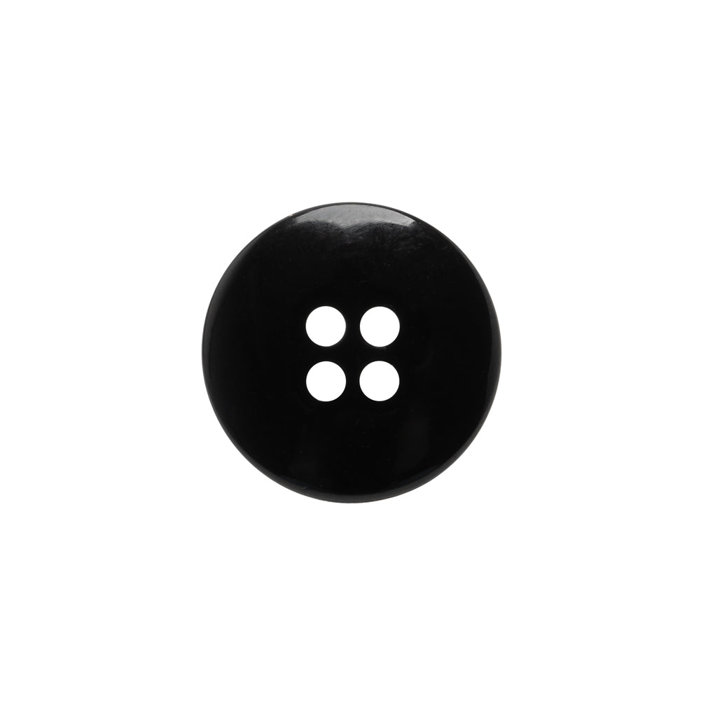 Plastic 4-Hole Button - Black Dish Shaped Matte Rim - 28L/18mm Plastic 4-Hole Button - Black Dish Shaped Matte Rim - 28L/18mm