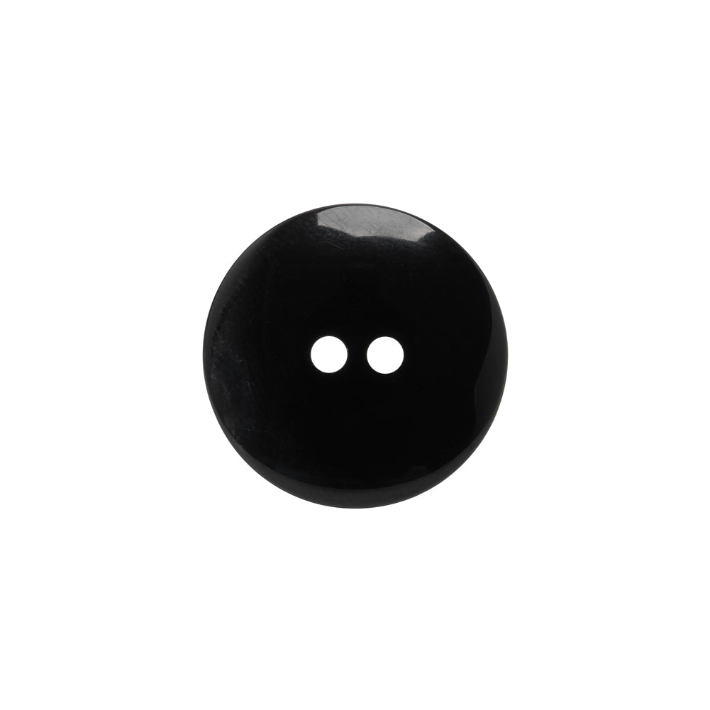 Plastic 2-Hole Button - Black Wide Matte Rim - 28L/18mm Plastic 2-Hole Button - Black Wide Matte Rim - 28L/18mm