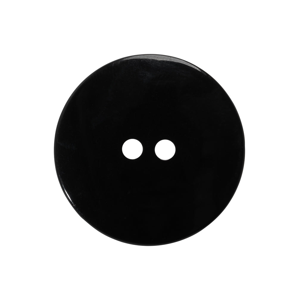 Plastic 2-Hole Button - Black Wide Matte Rim - 40L/25.5mm - Detail Plastic 2-Hole Button - Black Wide Matte Rim - 40L/25.5mm - Detail