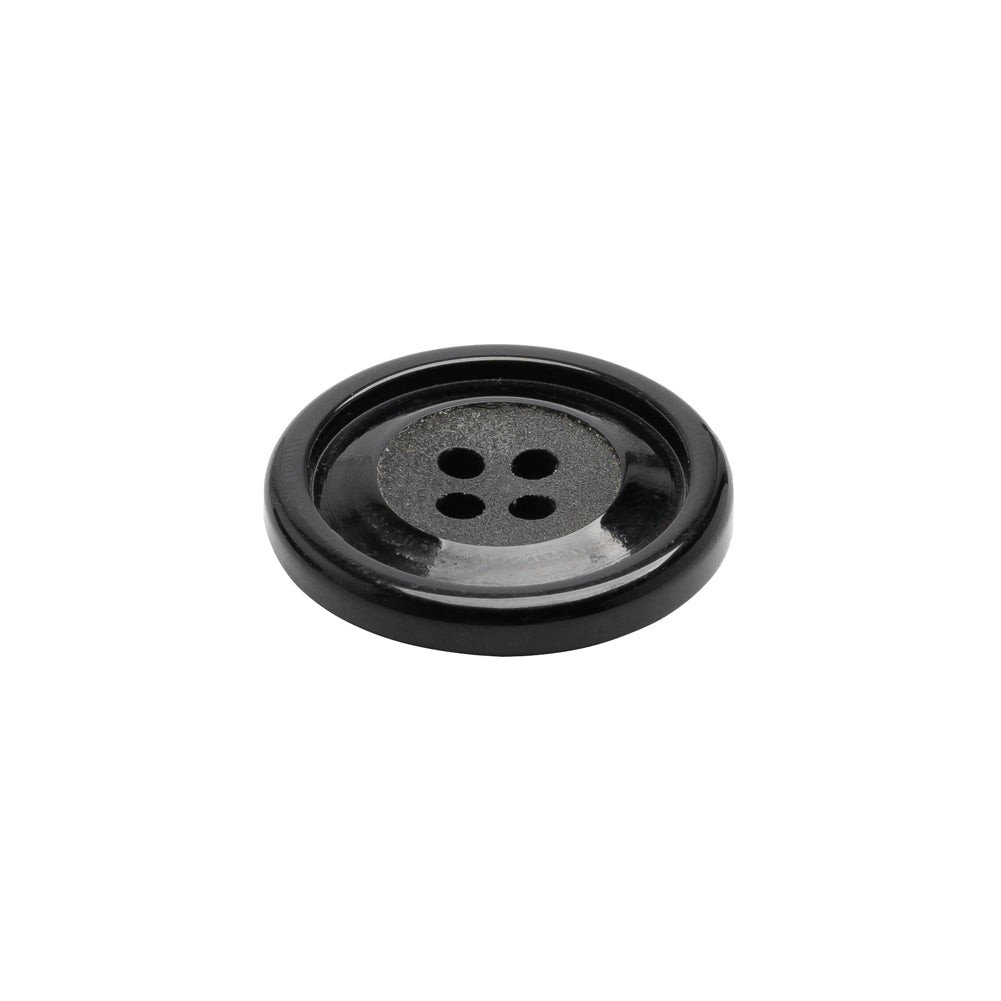 Plastic 4-Hole Button - Black Matte Center - 32L/20mm Plastic 4-Hole Button - Black Matte Center - 32L/20mm