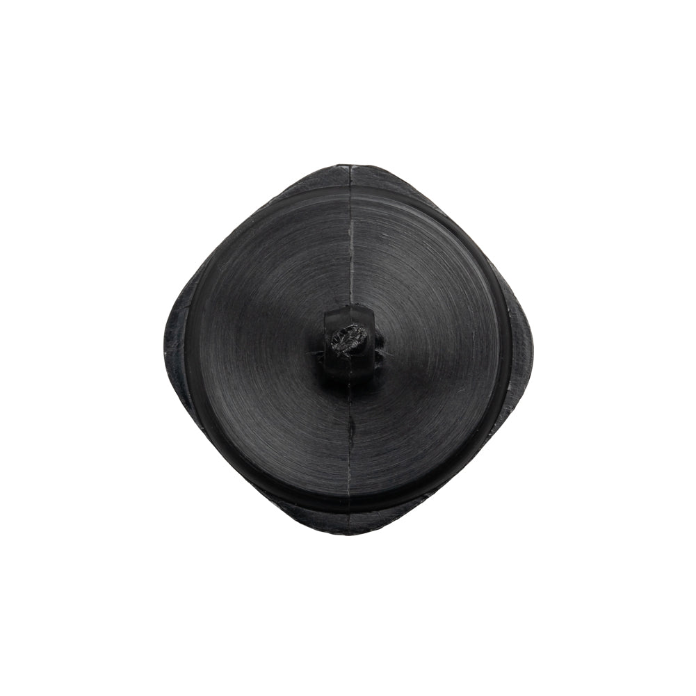 Square Plastic Shank Back Button - Black Partial Matte Abstract - 36L/23mm - Detail Square Plastic Shank Back Button - Black Partial Matte Abstract - 36L/23mm - Detail
