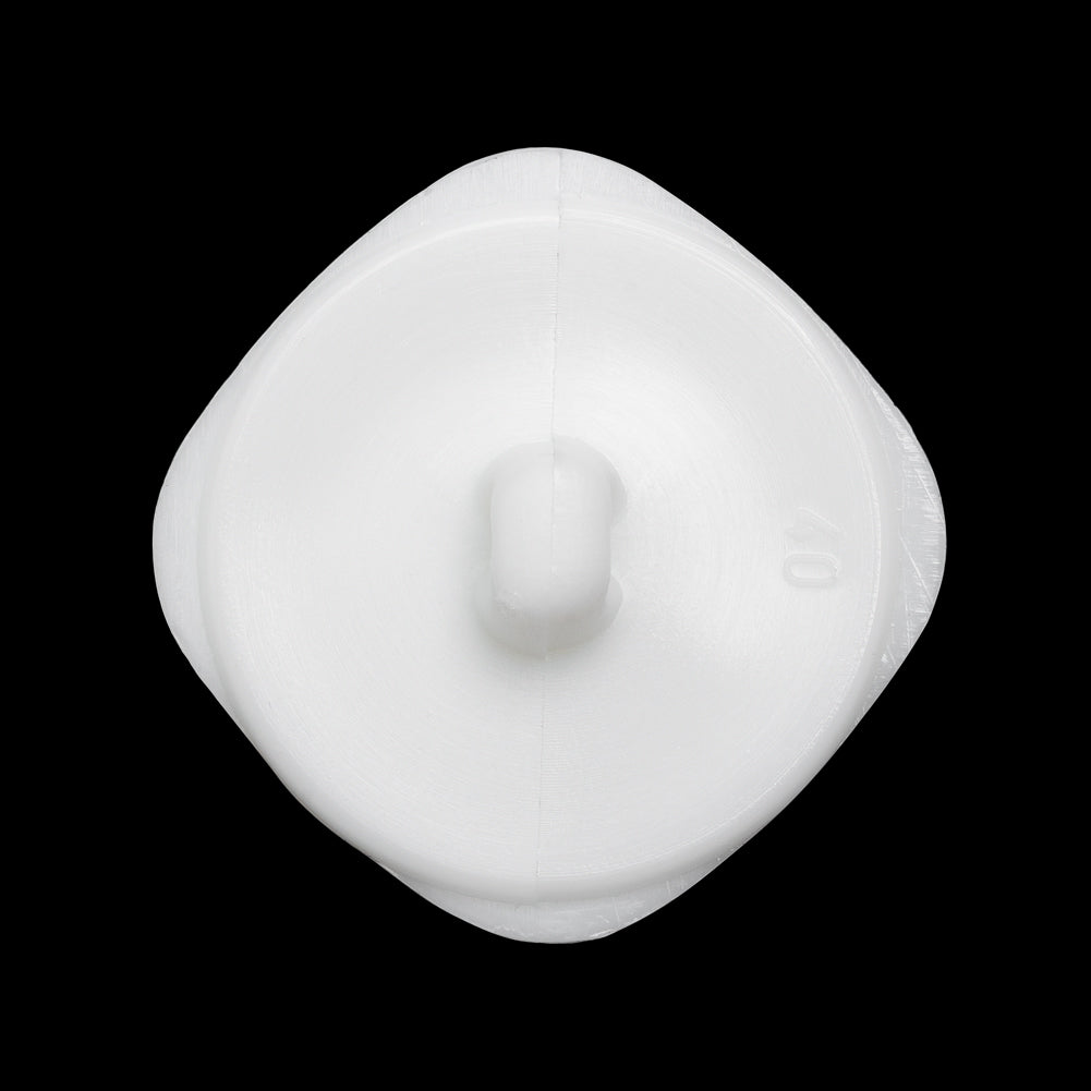 Square Plastic Shank Back Button - White Partial Matte Abstract - 44L/28mm - Detail Square Plastic Shank Back Button - White Partial Matte Abstract - 44L/28mm - Detail