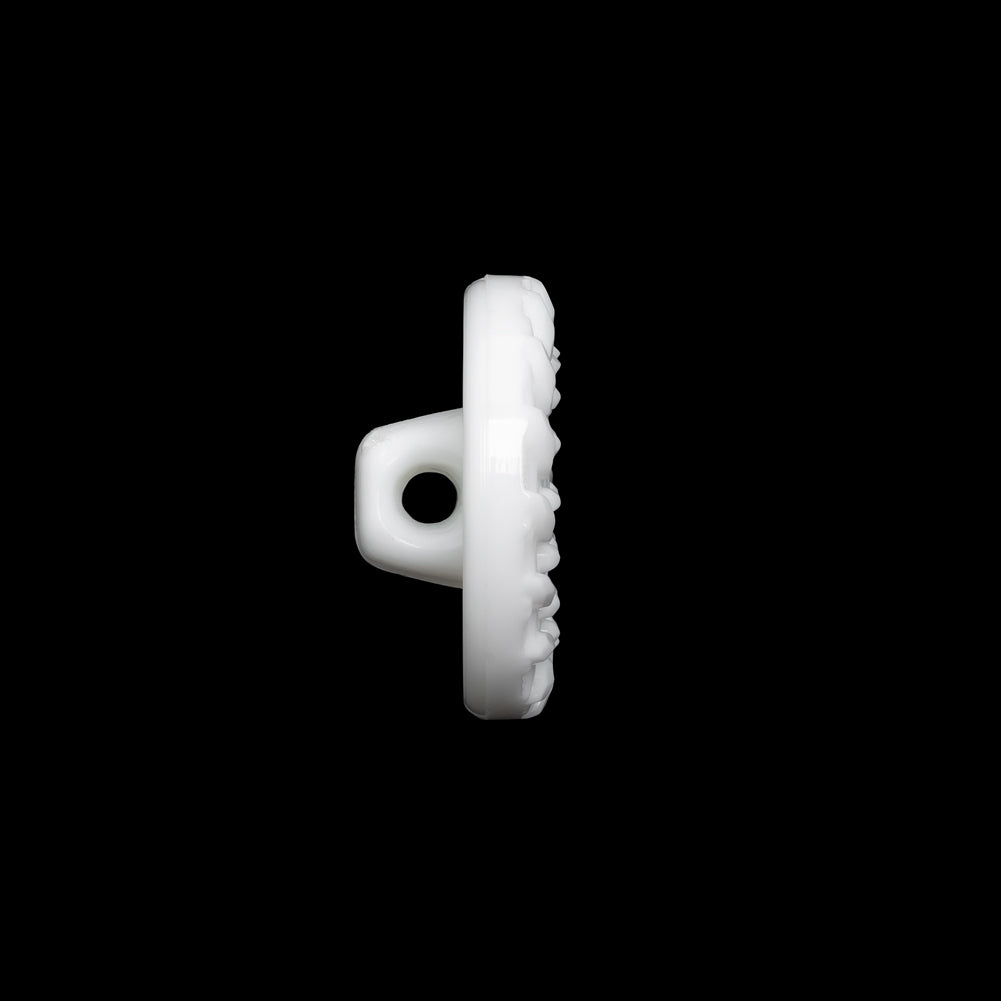 Plastic Shank Back Button - White Faux Gems and Latticework - 30L/19mm - Folded Plastic Shank Back Button - White Faux Gems and Latticework - 30L/19mm - Folded