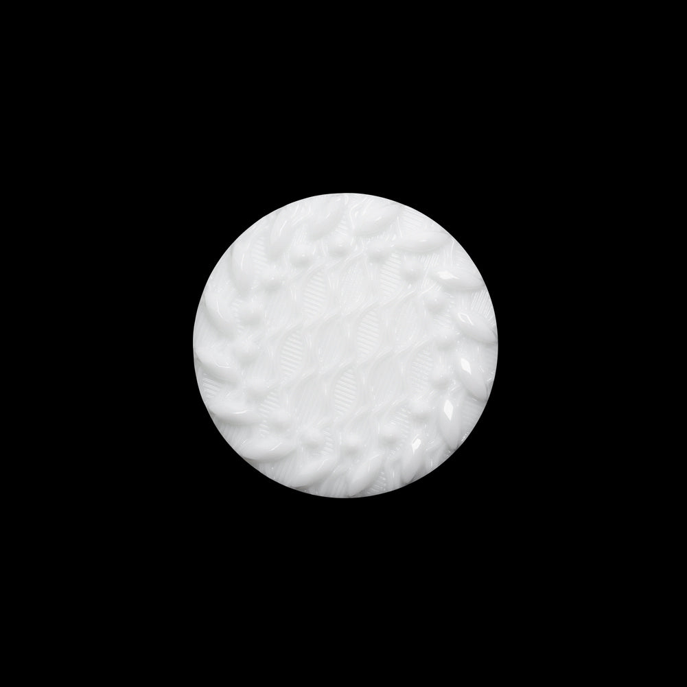 Plastic Shank Back Button - White Faux Gems and Latticework - 30L/19mm Plastic Shank Back Button - White Faux Gems and Latticework - 30L/19mm