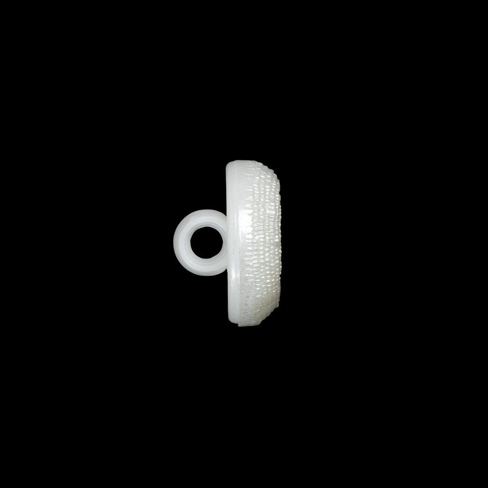 Concave Plastic Shank Back Button - White Beaded Look Embossed - 20L/12.5mm Concave Plastic Shank Back Button - White Beaded Look Embossed - 20L/12.5mm