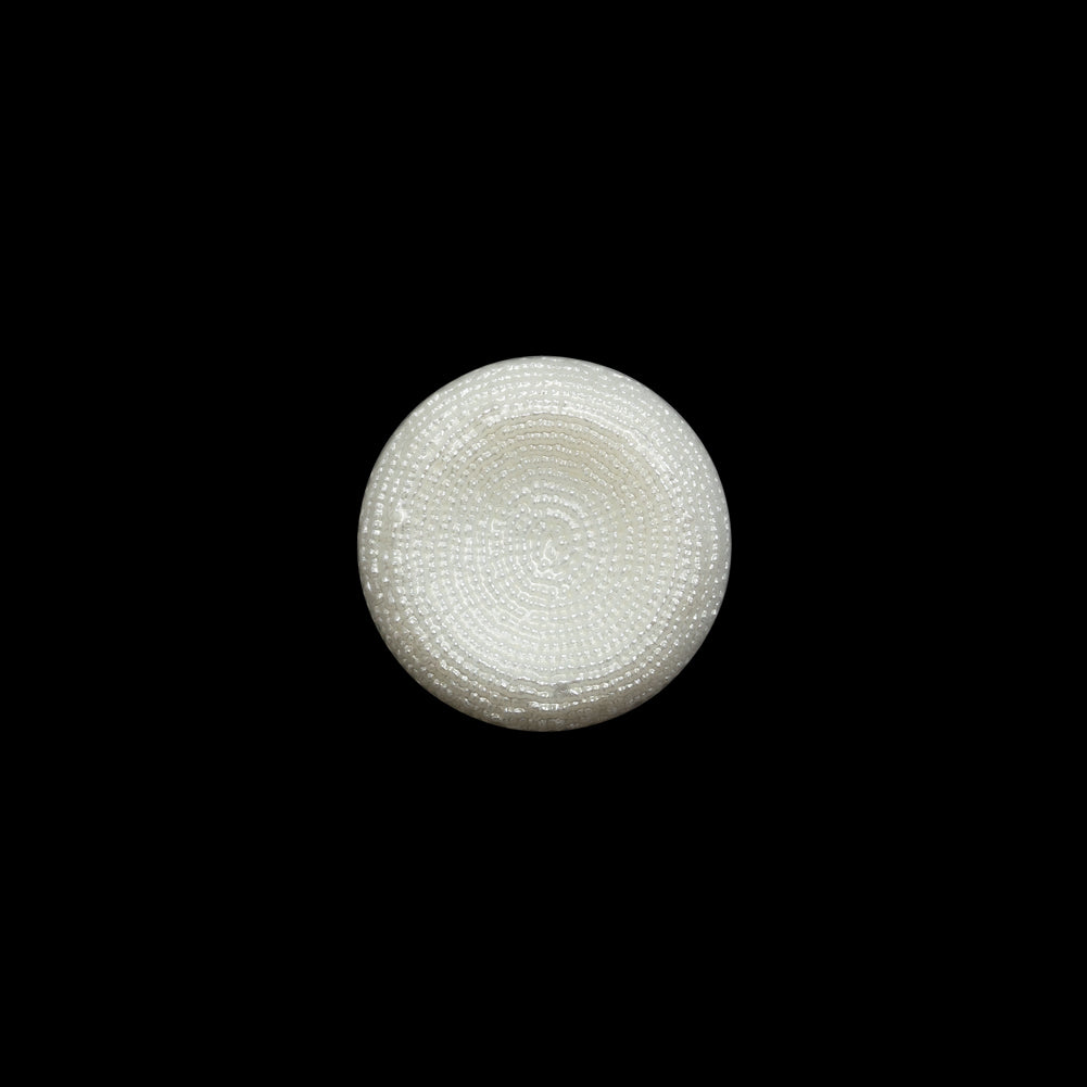 Concave Plastic Shank Back Button - White Beaded Look Embossed - 20L/12.5mm Concave Plastic Shank Back Button - White Beaded Look Embossed - 20L/12.5mm
