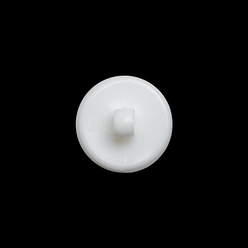 Concave Plastic Shank Back Button - White Beaded Look Embossed - 24L/15mm - Detail Concave Plastic Shank Back Button - White Beaded Look Embossed - 24L/15mm - Detail