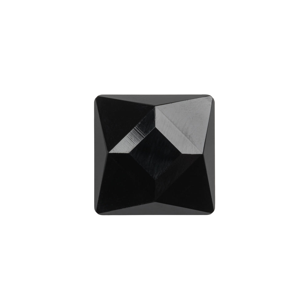 Plastic Shank Back Button - Black Faceted Square - 36L/23mm Plastic Shank Back Button - Black Faceted Square - 36L/23mm
