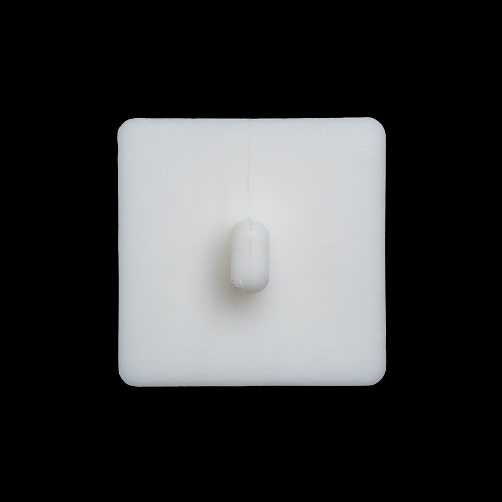 Plastic Shank Back Button - White Faceted Square - 44L/28mm Plastic Shank Back Button - White Faceted Square - 44L/28mm