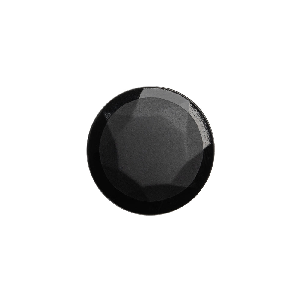 Faceted Glass Shank Back Button - Black Matte Center - 28L/18mm Faceted Glass Shank Back Button - Black Matte Center - 28L/18mm