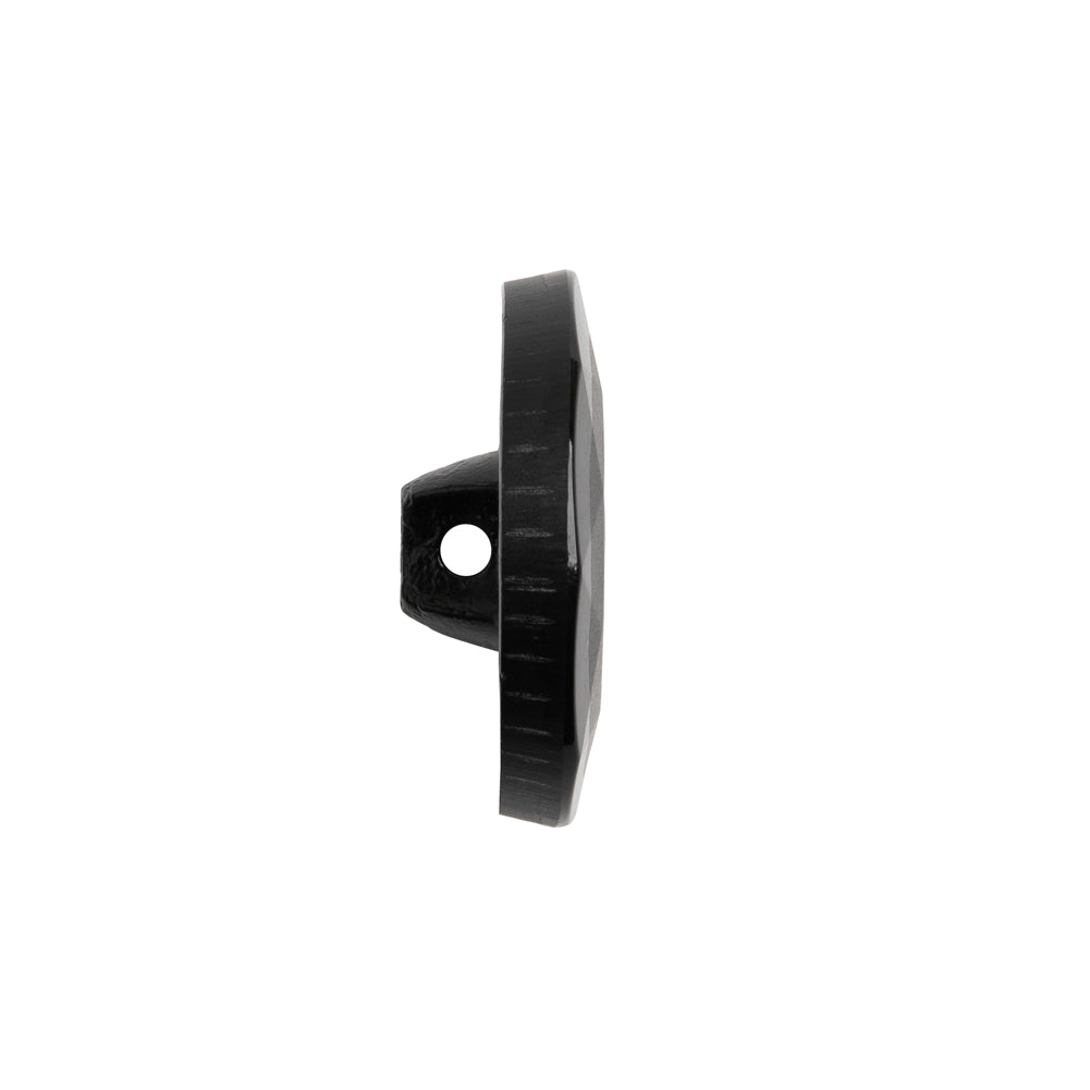 Faceted Glass Shank Back Button - Black Matte Center - 34L/21.5mm Faceted Glass Shank Back Button - Black Matte Center - 34L/21.5mm